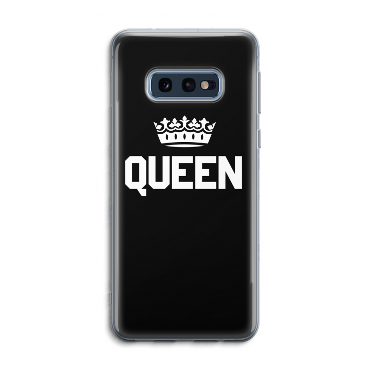 Queen zwart: Samsung Galaxy S10e Transparant Hoesje