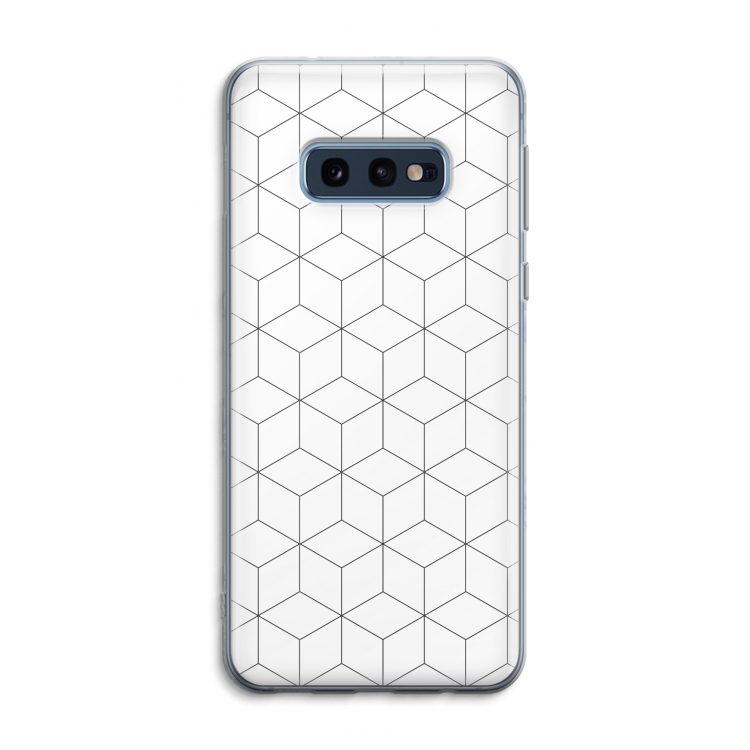 Zwart-witte kubussen: Samsung Galaxy S10e Transparant Hoesje