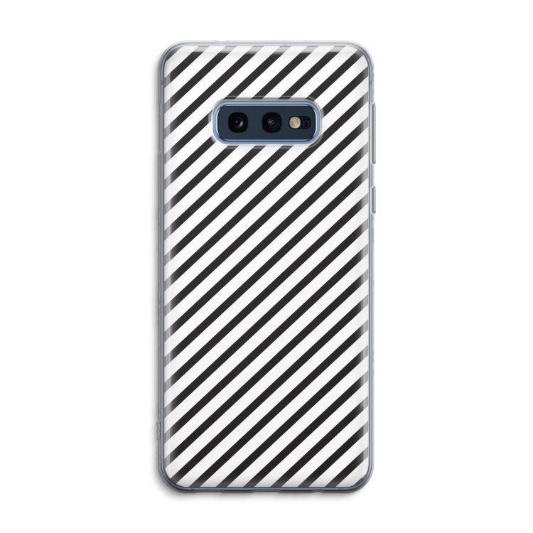 Strepen zwart-wit: Samsung Galaxy S10e Transparant Hoesje