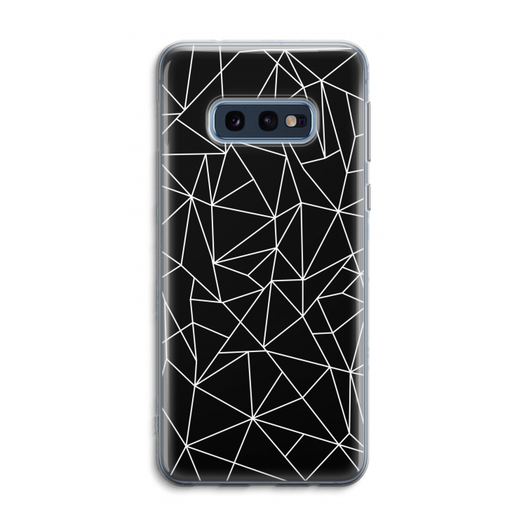 Geometrische lijnen wit: Samsung Galaxy S10e Transparant Hoesje