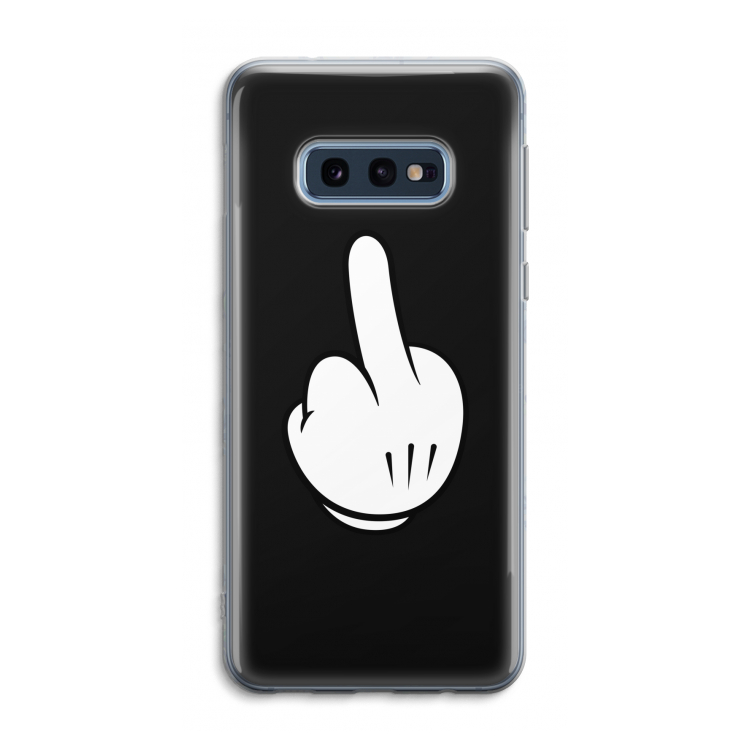 Middle finger black: Samsung Galaxy S10e Transparant Hoesje