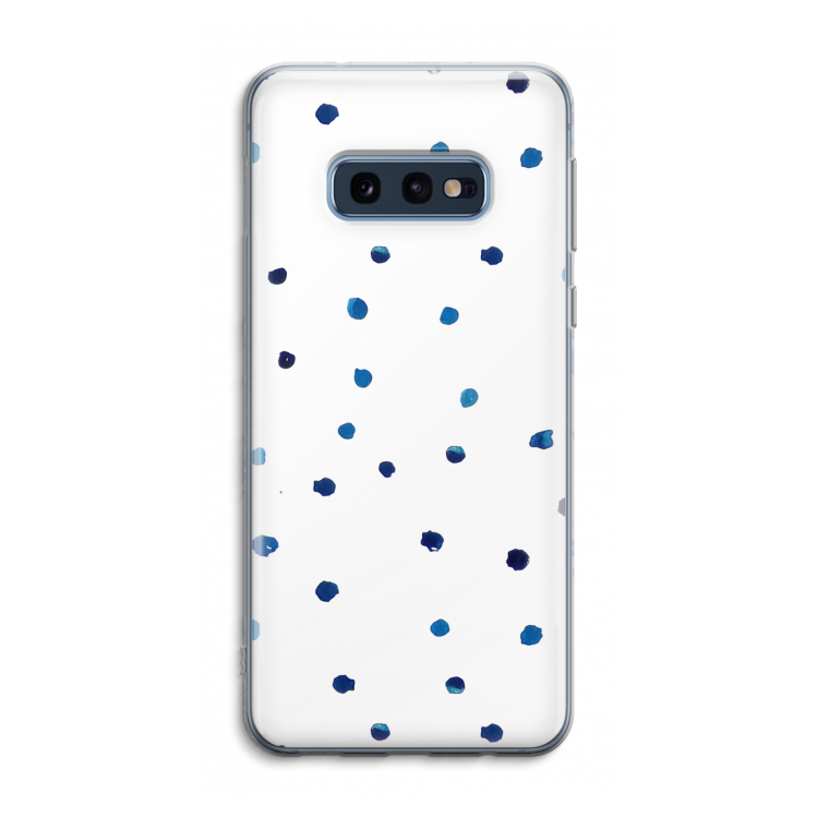 Blauwe stippen: Samsung Galaxy S10e Transparant Hoesje