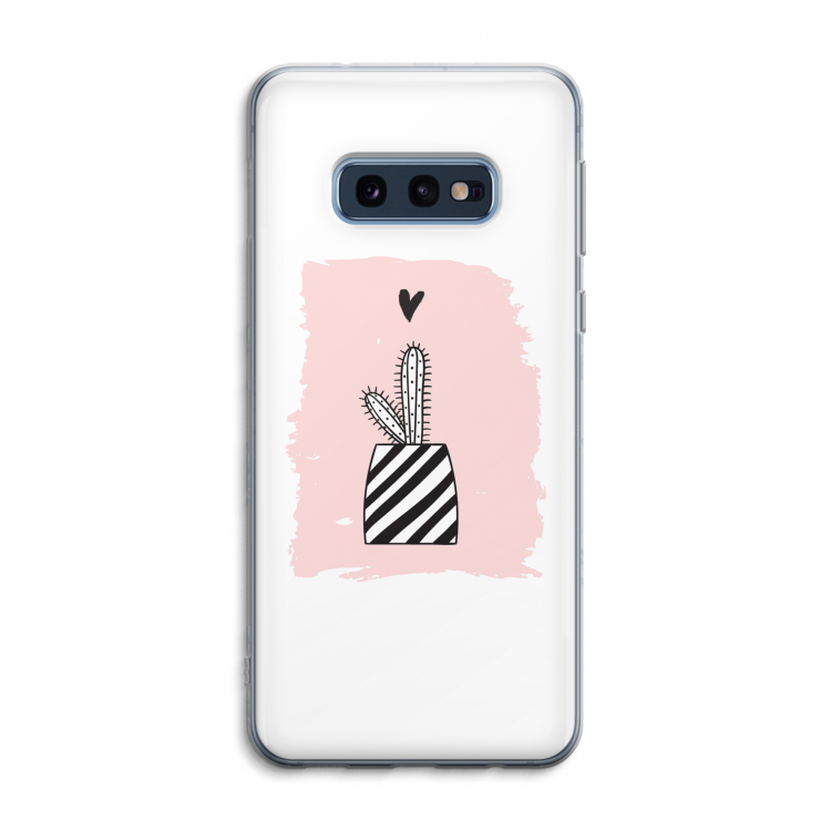 Zwart-wit cactus: Samsung Galaxy S10e Transparant Hoesje