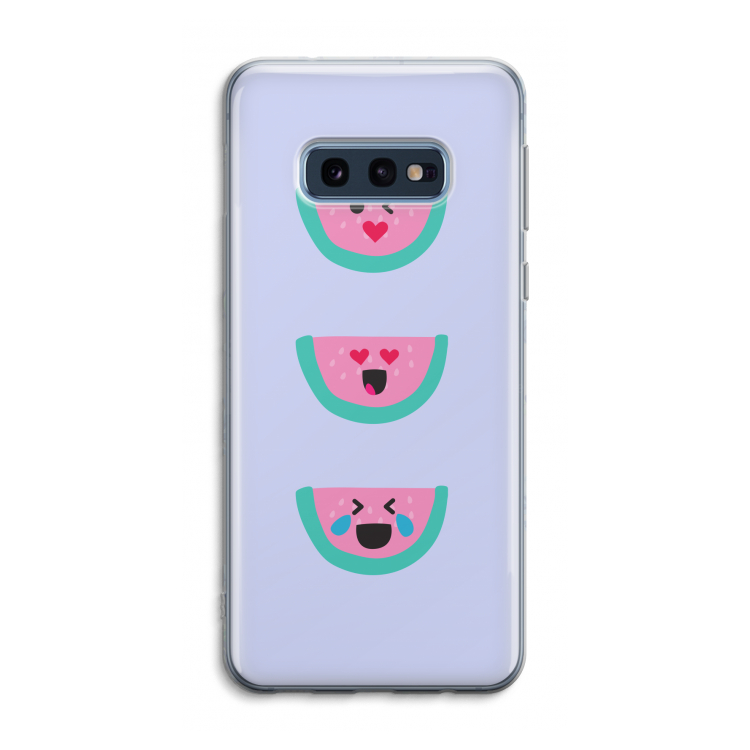 Smiley watermeloen: Samsung Galaxy S10e Transparant Hoesje