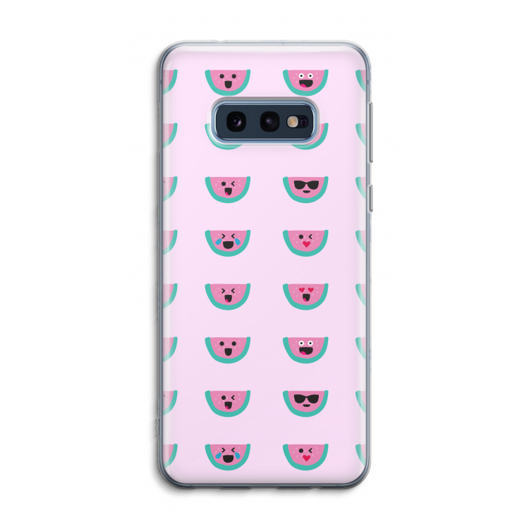 Smiley watermeloenprint: Samsung Galaxy S10e Transparant Hoesje