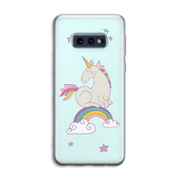 Regenboog eenhoorn: Samsung Galaxy S10e Transparant Hoesje