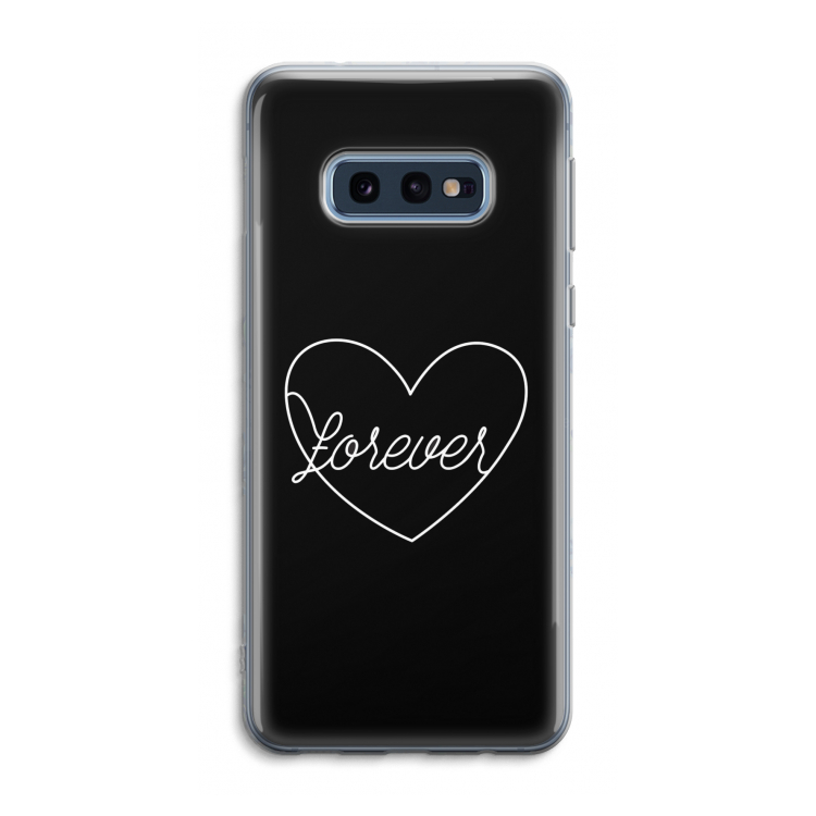 Forever heart black: Samsung Galaxy S10e Transparant Hoesje