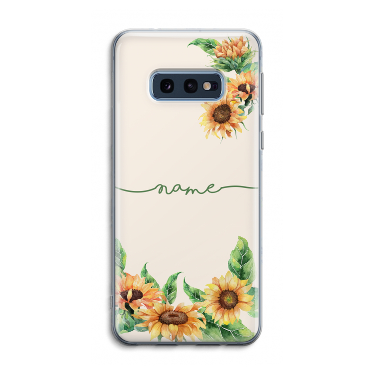 Zonnebloemen: Samsung Galaxy S10e Transparant Hoesje