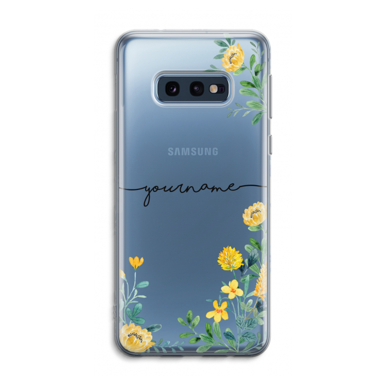Gele bloemen: Samsung Galaxy S10e Transparant Hoesje