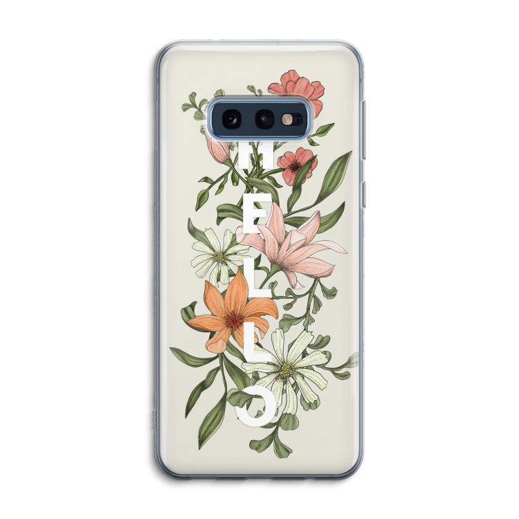 Hello bloemen: Samsung Galaxy S10e Transparant Hoesje