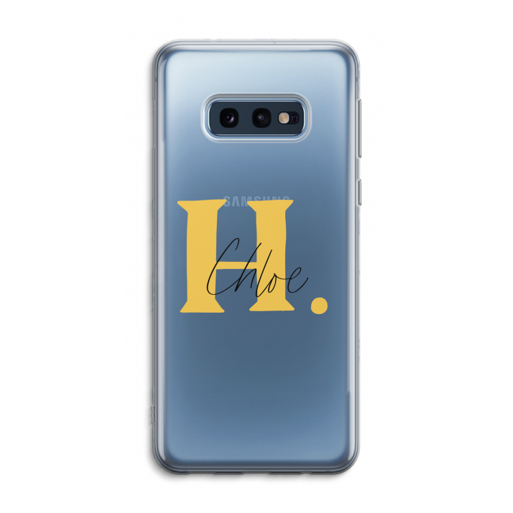 Amber Script: Samsung Galaxy S10e Transparant Hoesje