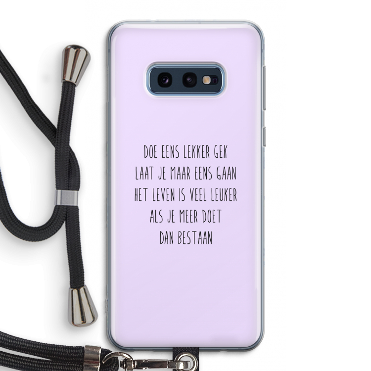 Gek: Samsung Galaxy S10e Transparant Hoesje met koord