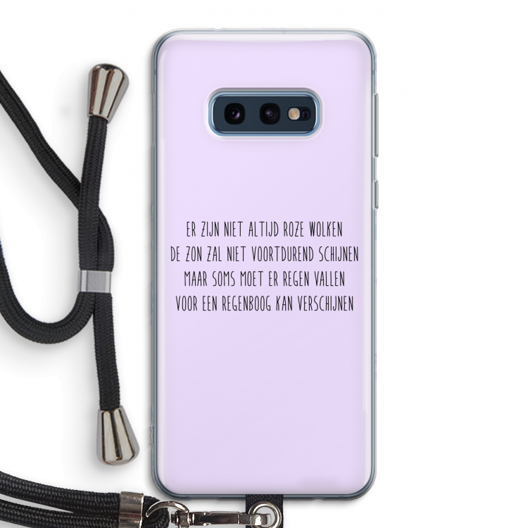 Regenboog: Samsung Galaxy S10e Transparant Hoesje met koord