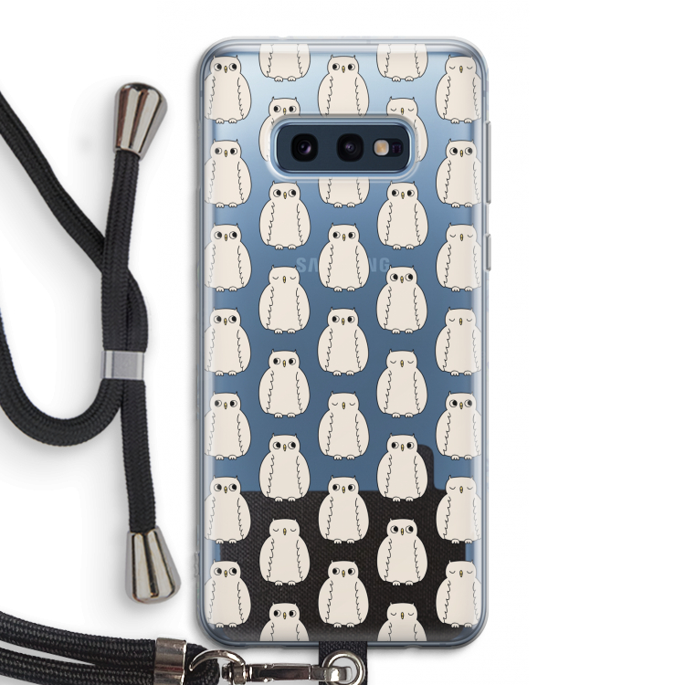 Uilen: Samsung Galaxy S10e Transparant Hoesje met koord