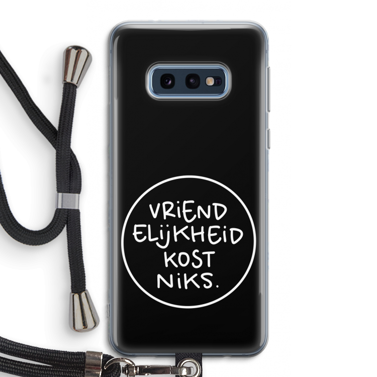 Vriendelijkheid: Samsung Galaxy S10e Transparant Hoesje met koord