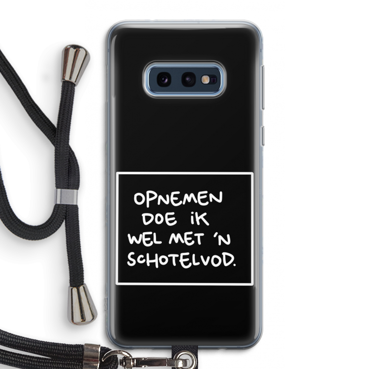 Schotelvod: Samsung Galaxy S10e Transparant Hoesje met koord