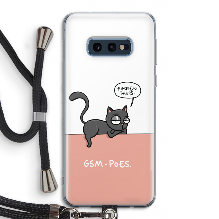 GSM poes: Samsung Galaxy S10e Transparant Hoesje met koord