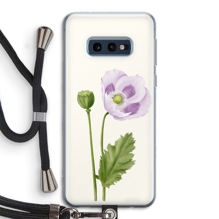 Purple poppy: Samsung Galaxy S10e Transparant Hoesje met koord