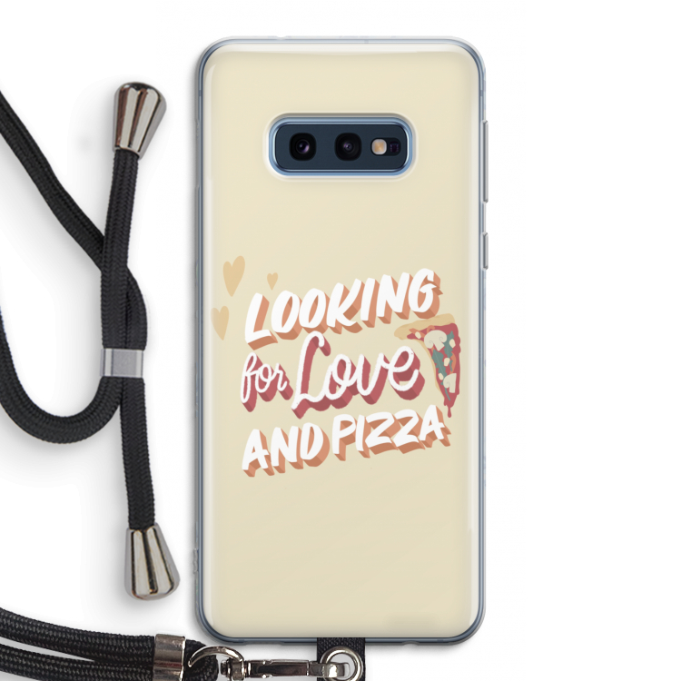 Pizza is the answer: Samsung Galaxy S10e Transparant Hoesje met koord