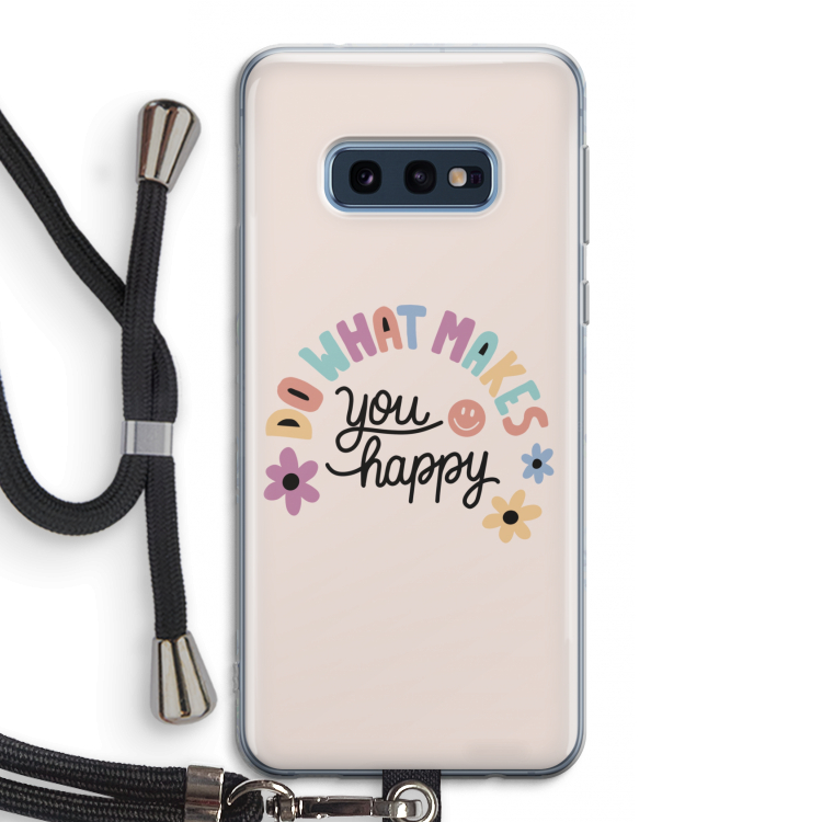 Happy days: Samsung Galaxy S10e Transparant Hoesje met koord