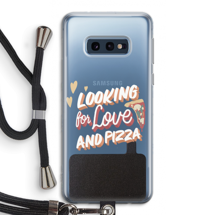 Pizza is the answer: Samsung Galaxy S10e Transparant Hoesje met koord