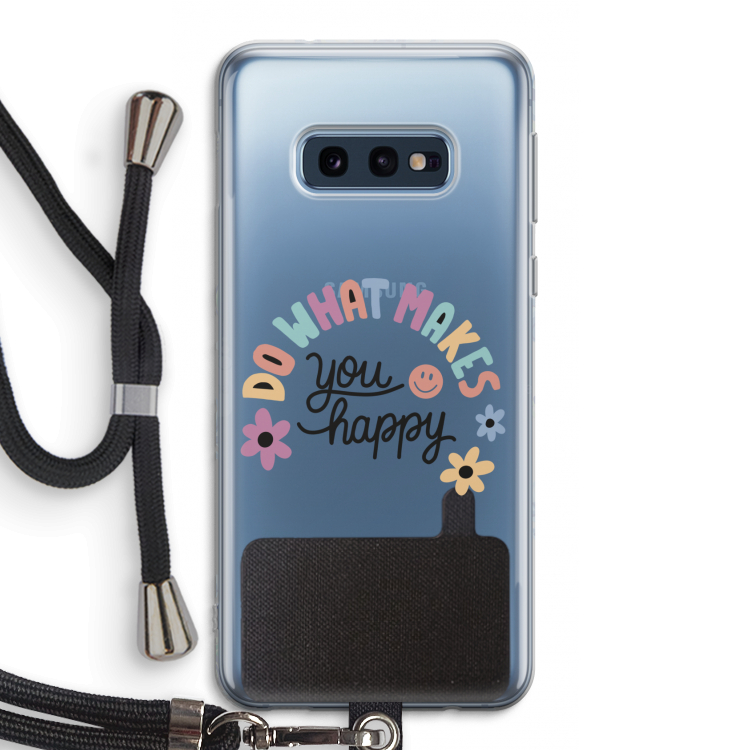 Happy days: Samsung Galaxy S10e Transparant Hoesje met koord