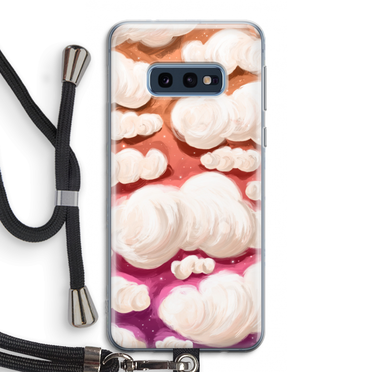 Katoen Wolken: Samsung Galaxy S10e Transparant Hoesje met koord