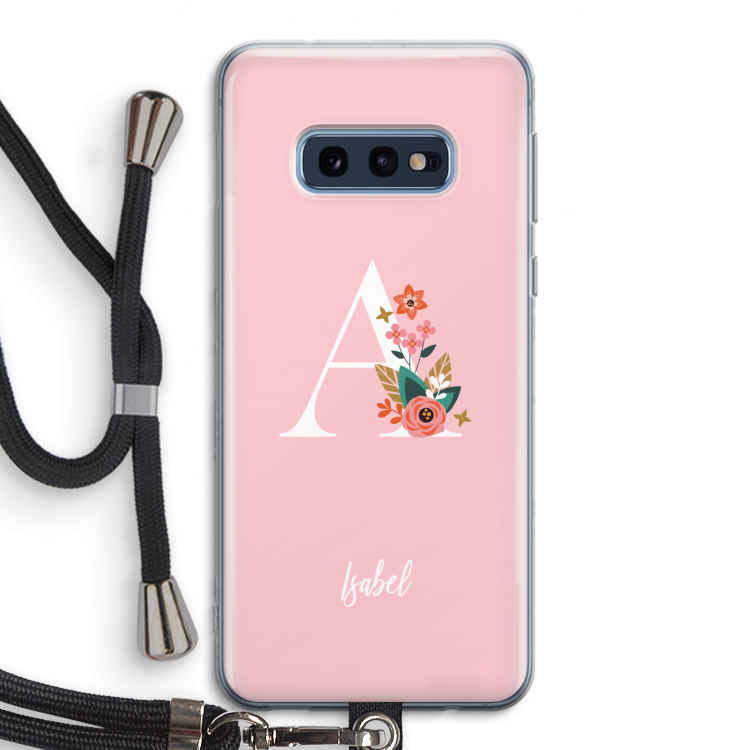 Pink Bouquet: Samsung Galaxy S10e Transparant Hoesje met koord