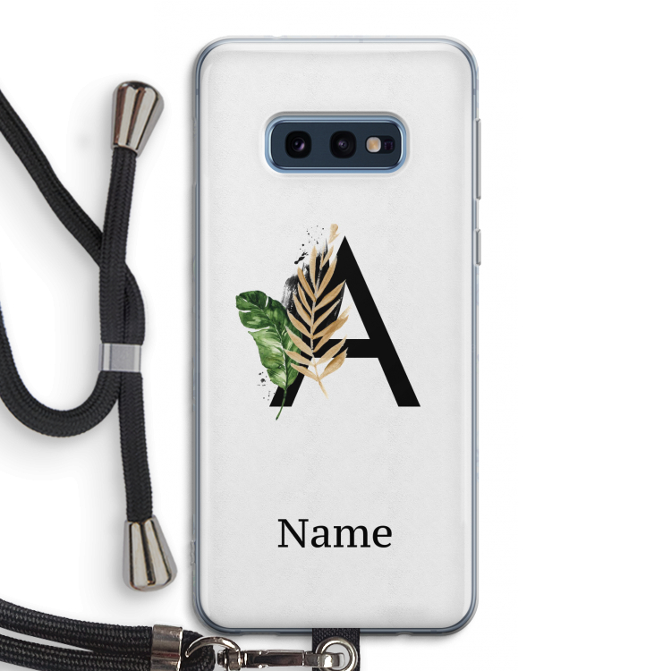 Charcoal Flora: Samsung Galaxy S10e Transparant Hoesje met koord