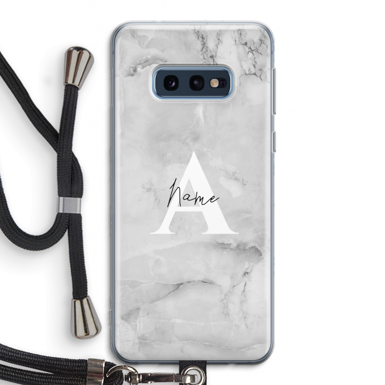 Ivory Marble: Samsung Galaxy S10e Transparant Hoesje met koord