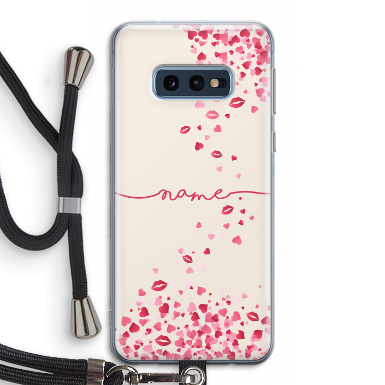 Hartjes en kusjes: Samsung Galaxy S10e Transparant Hoesje met koord