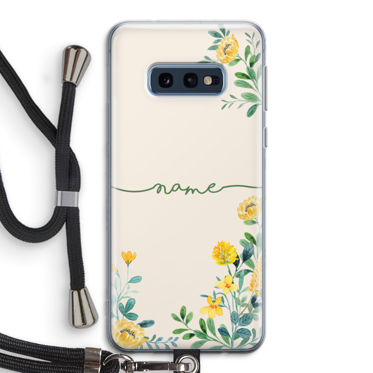 Gele bloemen: Samsung Galaxy S10e Transparant Hoesje met koord