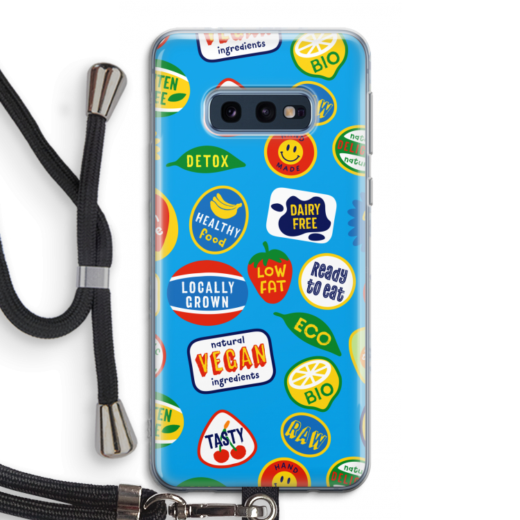 Fruitsticker: Samsung Galaxy S10e Transparant Hoesje met koord