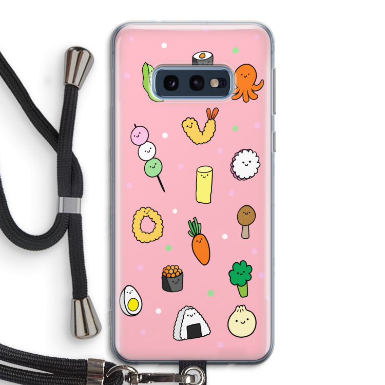 Happy bento friends: Samsung Galaxy S10e Transparant Hoesje met koord