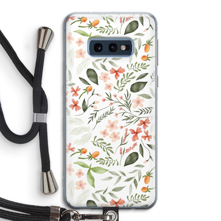 Sweet little flowers: Samsung Galaxy S10e Transparant Hoesje met koord