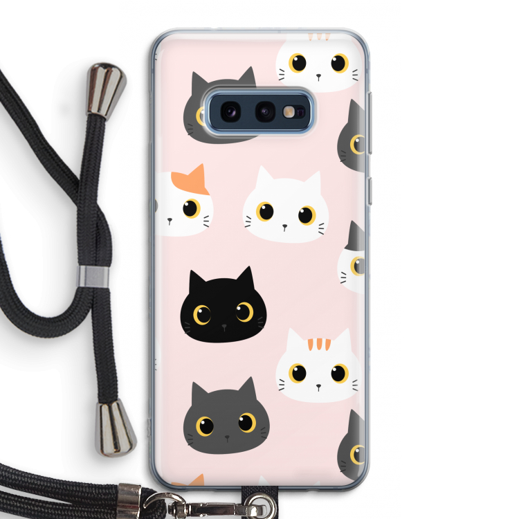 Katten: Samsung Galaxy S10e Transparant Hoesje met koord
