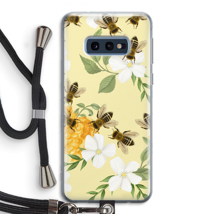 No flowers without bees: Samsung Galaxy S10e Transparant Hoesje met koord