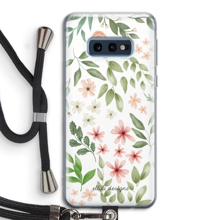 Botanical sweet flower heaven: Samsung Galaxy S10e Transparant Hoesje met koord