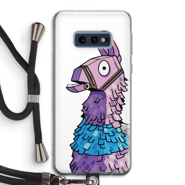 Lama: Samsung Galaxy S10e Transparant Hoesje met koord