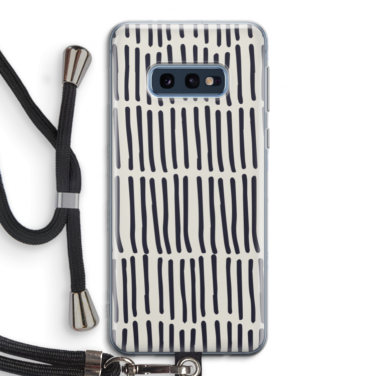 Moroccan stripes: Samsung Galaxy S10e Transparant Hoesje met koord
