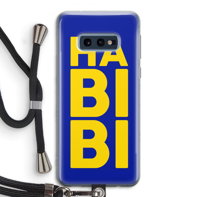 Habibi Blue: Samsung Galaxy S10e Transparant Hoesje met koord