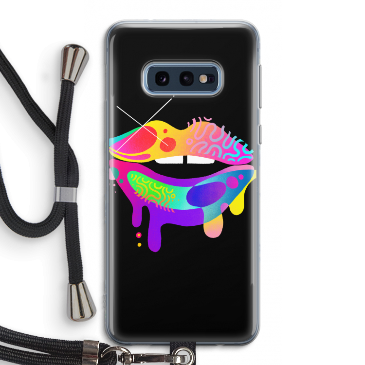 Lip Palette: Samsung Galaxy S10e Transparant Hoesje met koord