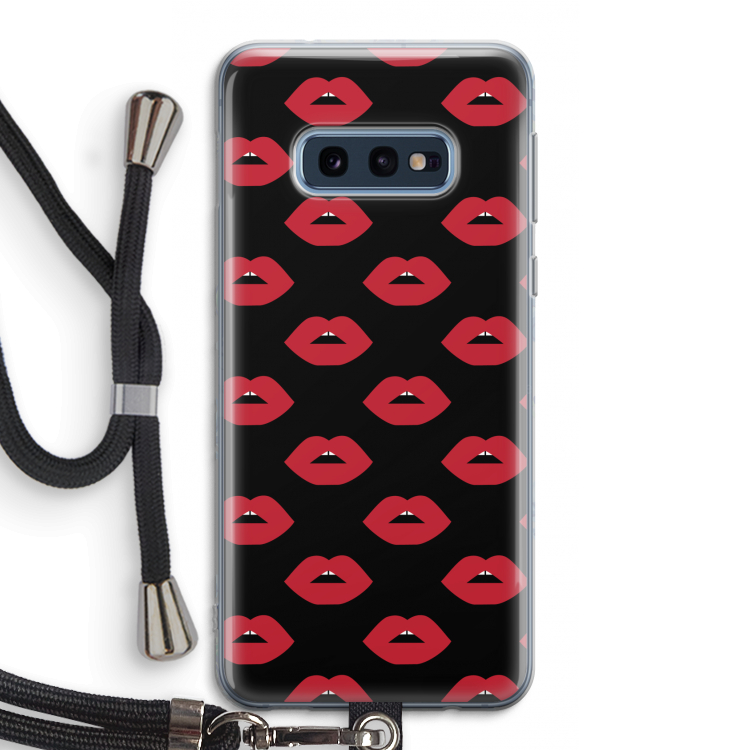 Lips: Samsung Galaxy S10e Transparant Hoesje met koord