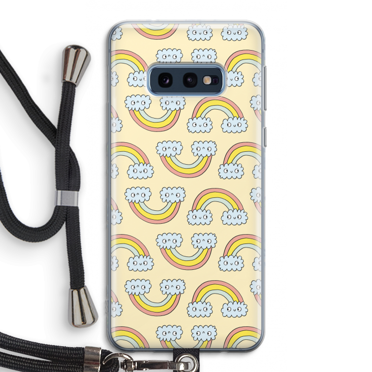 Regenboog: Samsung Galaxy S10e Transparant Hoesje met koord