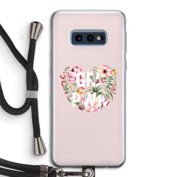 GRL PWR Flower: Samsung Galaxy S10e Transparant Hoesje met koord