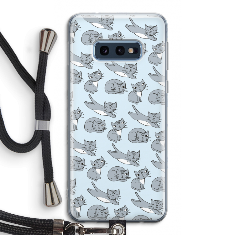 Poezen: Samsung Galaxy S10e Transparant Hoesje met koord