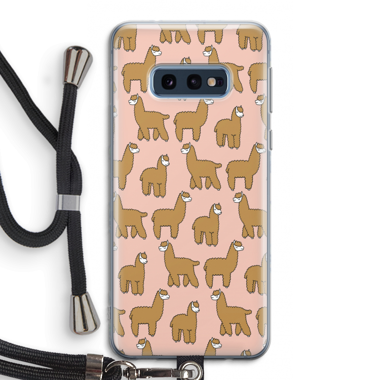 Alpacas: Samsung Galaxy S10e Transparant Hoesje met koord