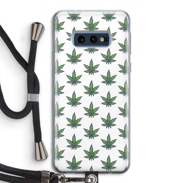Weed: Samsung Galaxy S10e Transparant Hoesje met koord