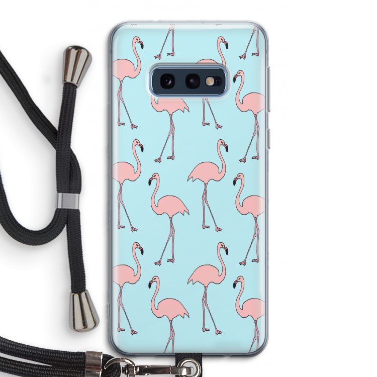 Anything Flamingoes: Samsung Galaxy S10e Transparant Hoesje met koord