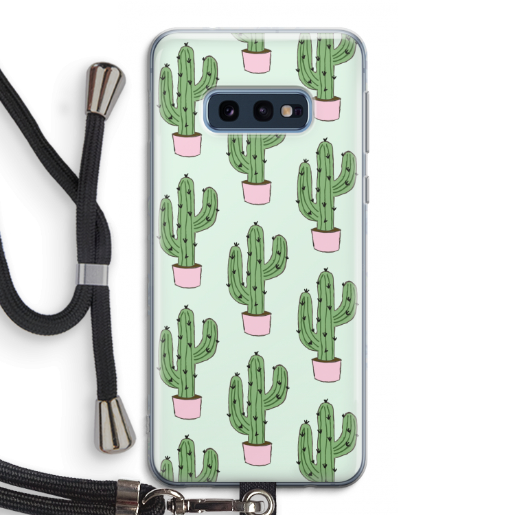 Cactus Lover: Samsung Galaxy S10e Transparant Hoesje met koord